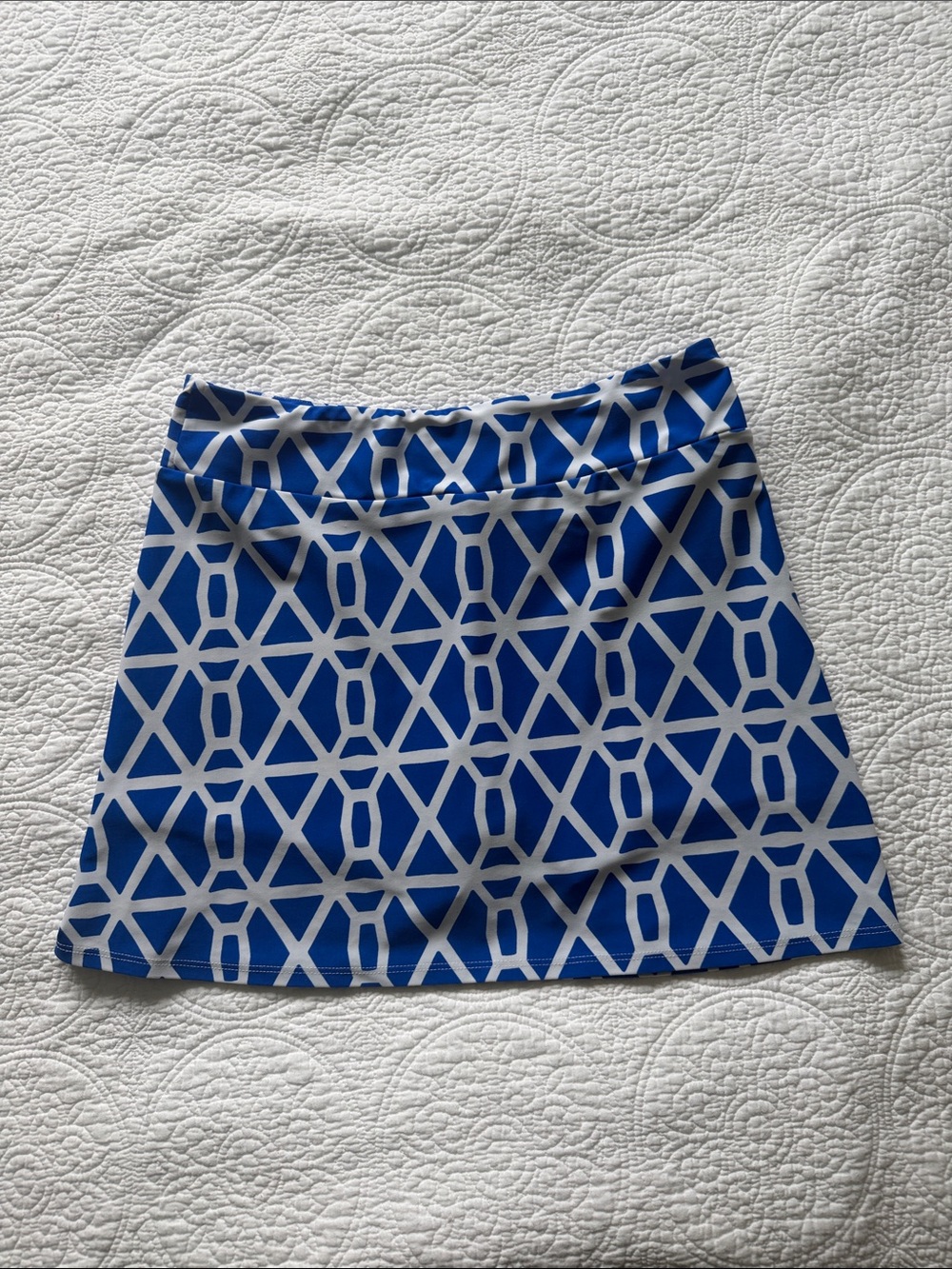 Jude Connally Morgan Skort Blue and White Geometric - Picture 5 of 6